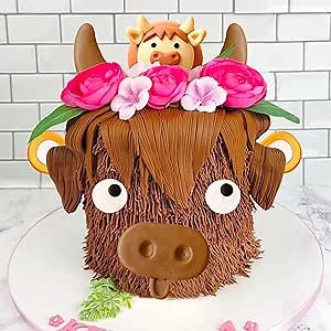 JeVenis Highland Cow Cake Decoration Highland Cow Cake Topper Highland Cow Birthday Party Decoration Highland Cow Party Supplies