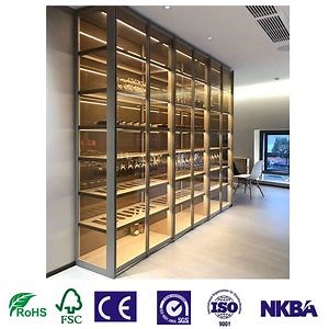 [Hot Item] Customized MFC with Glass Wine Display Canibet for Gradevin Furniture