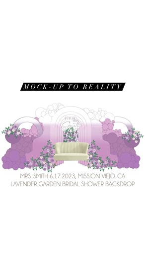 Mock-up to reality of Nicole’s bridal shower backdrop design✨ Color...