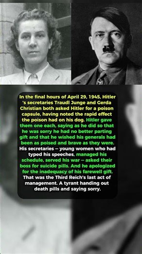 "I Am Sorry": The Chilling Final Gift Adolf Hitler Gave to His Loyal Secretaries.