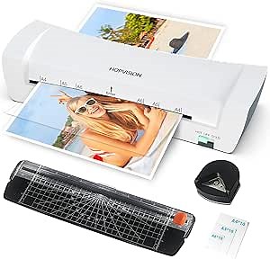 Laminator, Laminator Machine with Laminating Sheet, Thermal Laminating Machine for Home Office School Use, 9 Inches Hot Cold Laminator Machine with 30 A4/A5/A6 Pouches, Paper Trimmer, Corner Rounder