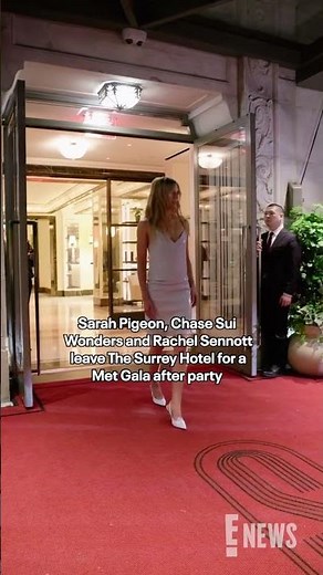 Sarah Pigeon, Chase Sui Wonders and Rachel Sennott leave The Surrey Hotel for #MetGala after-party.