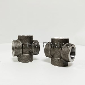 [Hot Item] NPT Thread Pipe Fittings Forged Threaded Carbon & Stainless Steel Cross