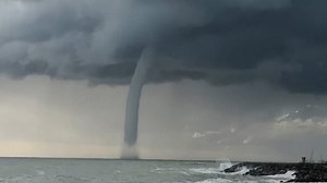 Waterspout spins through Tyrrhenian Sea off coast of Italian capital