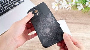 OOK Floral case for iPhone 14 Case, Cute Sunflower Floral Bouquet Design Soft TPU Shockproof Protective for Women Girls Phone Cover, Black Flower