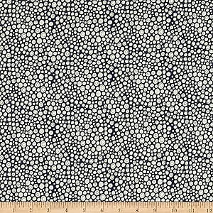 Windham Fantasy Flower Buttons Navy, Fabric by the Yard