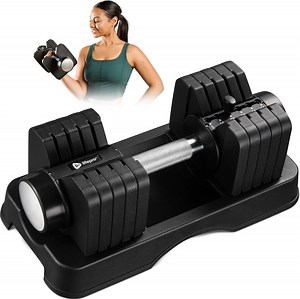Lifepro Adjustable Dumbbell Set with Rack – 5-in-1 Quick Adjust Free Weights, 55 lb Dumbbell for Men & Women, Compact Home Gym Hand Weights - Black - Walmart.com