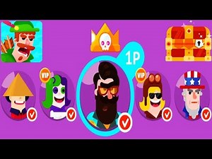 Bowmasters - Gameplay Walkthrough 13 Epic Wins - New Characters Funny Trolling Gameplay Videos