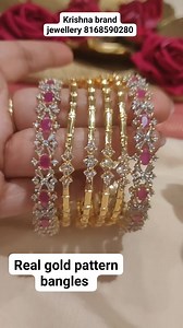 Real gold pattern bangles #viralreels #realestate #bangles #goldenretriever #beadedjewelry #fashion | Krishna Brand Jewellery
