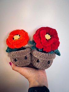 Poppy Flower Potted Crochet Pattern PDF | Easy Crochet Flowers Pattern With Two Sizes | Digital Download DIY - Etsy