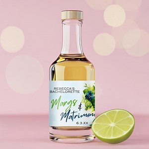 Mini Liquor Bottle Labels - Custom Party Favors - Editable Templates for Weddings - DIY Alcohol Stickers - Marg - Etsy