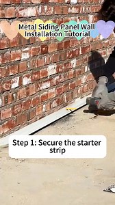 Metal Siding Panel Wall Installation Tutorial: Step 1: Secure the starter strip🔨🔨Fix the starter strip to the bottom of concrete/brick walls using expansion bolts.Step 2: Panel installation (top to bottom)⛓️‍💥⛓️‍💥Insert panels into the U-shaped slot of the starter strip from top to bottom. These lightweight panels allow single-person installation, yet feature high-density construction with durable galvalume steel surfaces that maintain color for 30-40 years without fading or peeling.Step 3: 