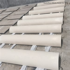 [Hot Item] Cream Bello Limestone Greek Column Decoration Roman Pillar for Building Project