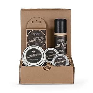 Beard Kit For Men - (Animated Fresh Brewed Black Coffee) - Mens Beard Balm Set with Can You Handlebar Beard Oil Brush® Beard Balm, Beard Oil, Medium & Strong Hold Moustache Wax | Made in the USA