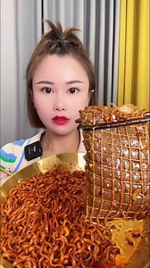10K views · 199 reactions | Eating yummy mukbang spicy noodle belly pork fat pig skins pig fat pig meat bone marrows blood sausage and pig blood. | ASMR Mukbang | Facebook