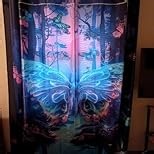 AILONEN Purple Floral Butterfly Window Curtain,Gold White Marble Flower Window Drapes(2 Panels) for Kids Girls Women, 42" W x 84" H