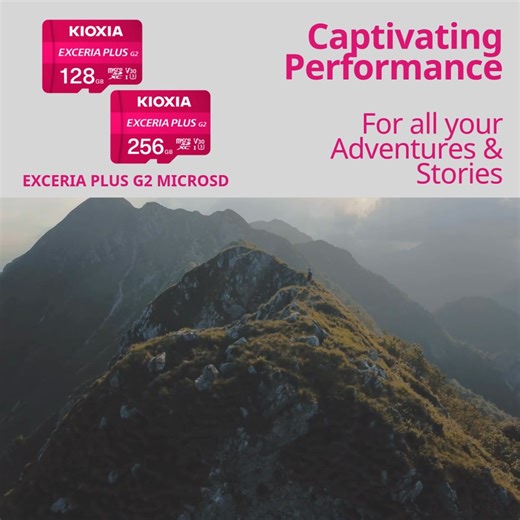 Immersive Video Creation Up to 4K with our EXCERIA PLUS G2 microSD Memory Card. With higher capacities now up to 2TB, it gives ample storage space for your photos and videos to create your own story. . . . #kioxia #kioxiaapac #memorymaker #memory #storage #storagedrive #usb #ssd #nvme #harddrive #sd #microsd #vlog #photo #shoots #videoshoot #4K #cctv #actioncam #drone | Kioxia Asia Pacific