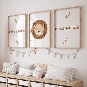 Lion Poster Trio, Lion Poster, Mural, Children's Watercolor Poster, Baby Room Decor, Printable PDF - Etsy Canada