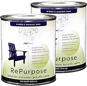 Majic Paints Interior/Exterior Satin Paint, RePurpose your Furniture, Cabinets, Glass, Metal, Tile, Wood and More, Midnight Wave Blue, 2-Quart