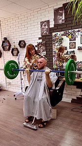 Is that "HAIR CURLS" or BICEP CURLS please ? ✂️💪🤣 BARBELL BARBER Egor Klimteam - Video Credits. | Man Beast Strongman Events
