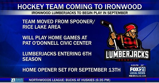 Newly-Formed Ironwood Lumberjacks to Begin Play in September