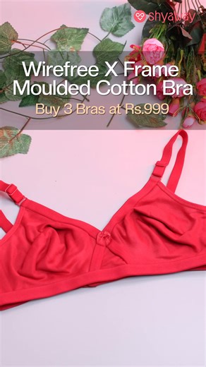 The X Frame Seamed Wirefree Bra gives you lift, shape, and freedom to move — every day, your way 💕 Product SKU:AI1004-FieryRed #shyawayshop #shyaway #bra #lingerie #red | Shyaway.com