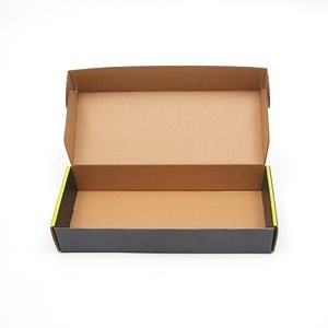 [Hot Item] Matte Black Foldable Tuck Top Mailer Corrugated Box Packaging for Shipping Clothes, Recycled Cardboard Box Custom