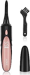 AOKE Heated Eyelash Curlers, Electric Eyelash Curler with Clean Comb, Heat Eyelash Curler LED Display 4 Temperature Modes, 48Hrs Long Lasting Heated Lash Curler, Eye Lashes Tool for Women