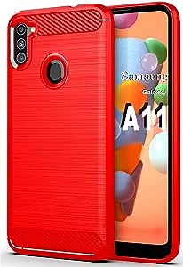 HNHYGETE Galaxy a11 Phone case, Samsung A11 Phone Case, Soft TPU Slim Shockproof Anti-Fingerprint Full Protective Phone Cases Fit for Samsung Galaxy A11 Case (Red)