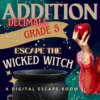 Halloween Adding Decimals Escape Room | Decimal Place Value Grade 5 Digital Game