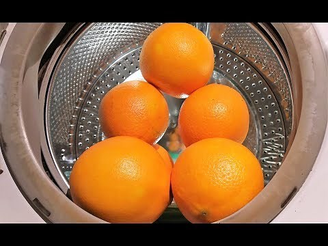Experiment - Oranges- in a Washing Machine - Centrifuge/juice