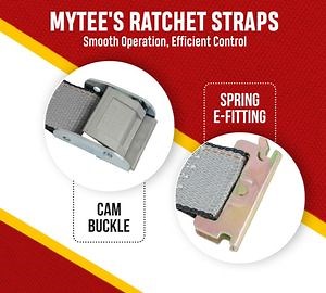 [Hot Item] Heavy Duty 2-Inch Polyester E-Track Cam Buckle Straps Logistics Cargo Lashing Packing Belt Ratchet Tie Downs Kit