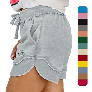 [Hot Item] Summer Women Shorts Cotton Lady Sweat Shorts Jogger Loose Sports Active Gym Wear Drawstring Womens Shorts Custom Logo
