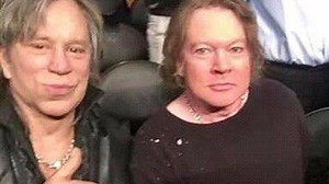 ,, Someone sent a photo into their local TV station of ,Mickey Rourke and Axl Rose as a couple, celebrating their anniversary