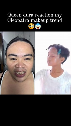 Queen Dura reaction my Cleopatra makeup trend 🥹😱 thank you po 🥹😱 #Cleopatra #trend | Essiet Selasor
