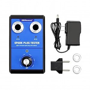 Spark Plug Tester, Automotive Engine Ignition Plug Analyzer 110V 220V for 12V Gasoline Vehicles and Motorcycles, Spark Plug 0 to 6000rpm with Double Hole 13MM Spark Plug Socket, Car Spark Tester Tool