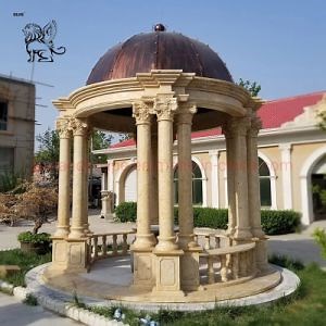 [Hot Item] Large Outdoor Luxury Pavilion Marble Roman Column Gazebos Stone Garden Gazebo