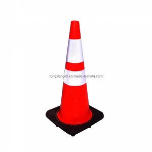[Hot Item] 28" Black Base Flexible Fluorescent PVC Road Safety Cone