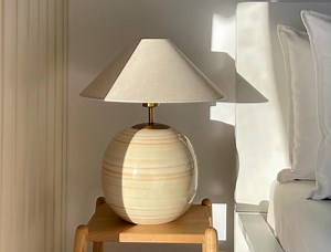 XL SIZE Glazed Ceramic Table Lamp With Fabric Cream Shade, Wabi-sabi Japandi Style Lighting, Perfect for Bedroom, Living Room, Dining Room - Etsy