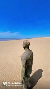 The Iron Men at Crosby Beach enjoying the sun today as the heatwave hits Merseyside. ☀️🏖 | The Guide Liverpool