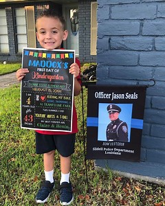 75K views · 1K reactions | These police officers wanted make sure their fallen brother's little boy had the best first day of school ever.  | Humankind | Facebook