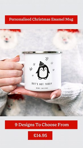 Embrace the holiday spirit with these personalised Christmas mugs! ✨ Ideal for sipping on a warming hot chocolate or indulging in a festive mulled wine. #personalisedgift #enamelmug #christmasgiftidea #personalisedchristmasgifts | Not Another Bunch Of Flowers | Facebook