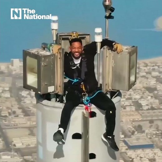 Will Smith climbs up the tallest building in the world