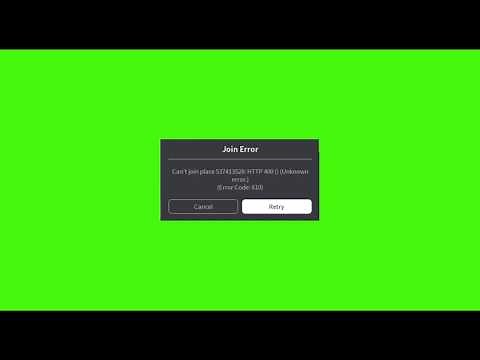 Roblox error 610 green screen