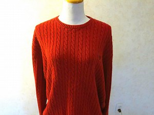 Vintage Size XXL Male CHAPS Brand Label 100% Red Cotton Cable Knit Pullover Sweater in Vintage Condition - Etsy