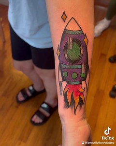 #coverup #coveruptattoo #rocket #rocketship #rocketshiptattoo #spaceshiptattoo #tattoo #tattoos done by #kctattooartist #neilcapra #kctattoo done by Neil Joseph Capra | Beautiful Body Tattoo and Piercing