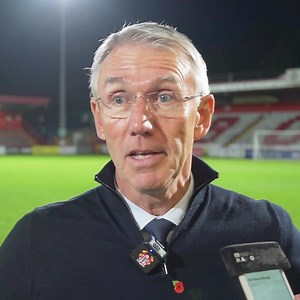 🗣 Nigel Adkins reacts to today's late cup exit at the hands of Stevenage. Head over to our YouTube channel for the full interview. #TRFC #SWA | Tranmere Rovers