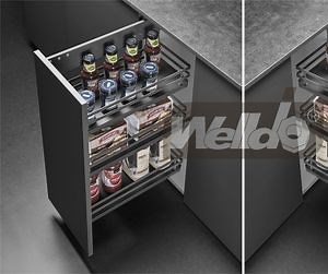 [Hot Item] Flat Wire Storage Rack Soft-Closing Side Pull out Kitchen Basket