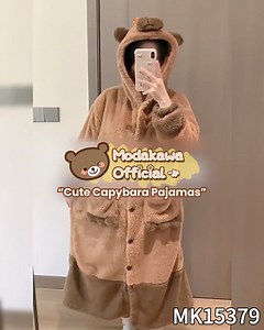 cute capybara😻🌟 Funny Cartoon Capybara Plush Hooded Pajamas Set Product ID MK15379🔎 🛍️https://www.modakawa.com/products/funny-cartoon-capybara-plush-hooded-pajamas-set Tap Bio Link 2 Shop | Modakawa
