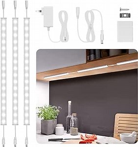 Under Counter Lights for Kitchen 3Pack Dimmable Under Cabinet Light, 13Inch 10W Closet Lights with Memory Function, Bright LED Cabinet Lights for Kitchen,Shelf,Desk,Workspace (3 Pack)